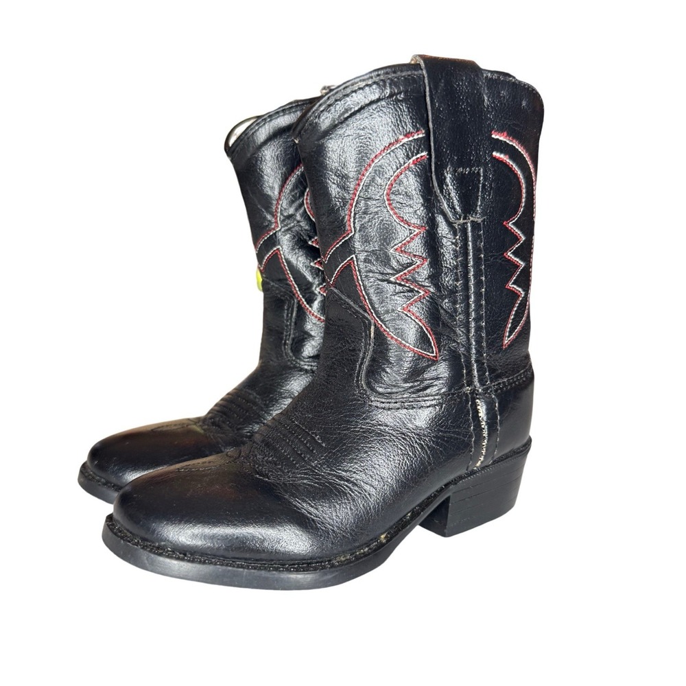 Old West Youth Western Cowboy Boots Leather Upper Boys BSY1822 Brown‎ Size US 6D